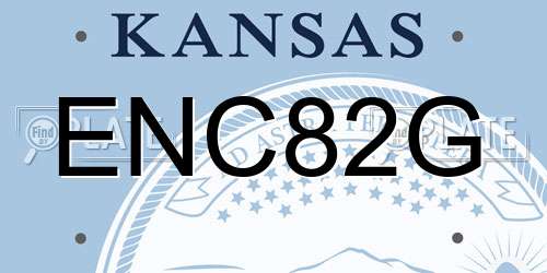 ENC82G Kansas License Plate
