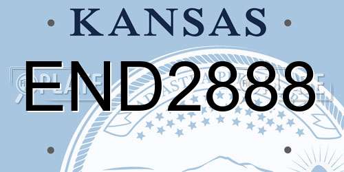 END2888 Kansas License Plate