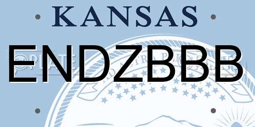 ENDZBBB Kansas License Plate