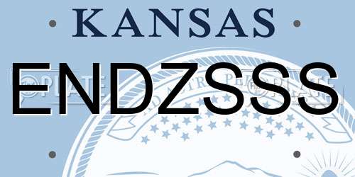 ENDZSSS Kansas License Plate