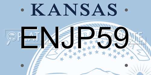 ENJP59 Kansas License Plate