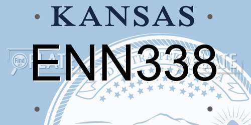 ENN338 Kansas License Plate
