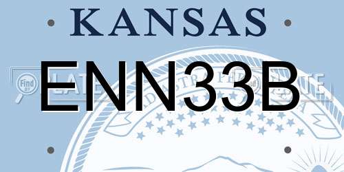 ENN33B Kansas License Plate