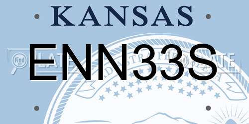 ENN33S Kansas License Plate