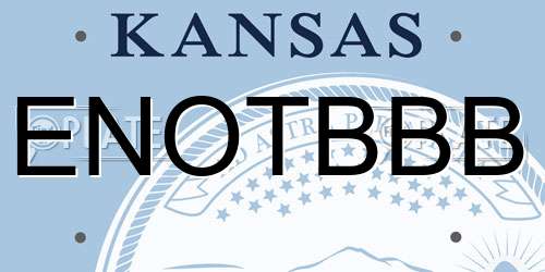 ENOTBBB Kansas License Plate