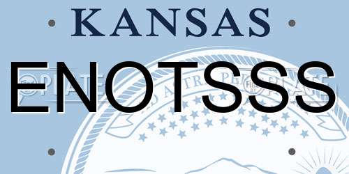 ENOTSSS Kansas License Plate