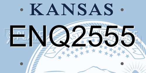 ENQ2555 Kansas License Plate
