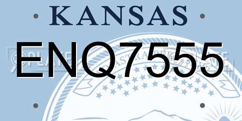 ENQ7555 Kansas License Plate