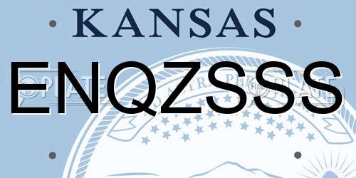 ENQZSSS Kansas License Plate