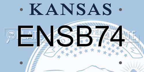 ENSB74 Kansas License Plate