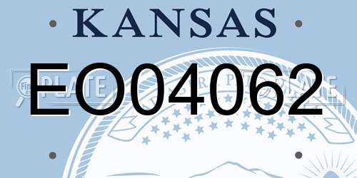 EO04062 Kansas License Plate