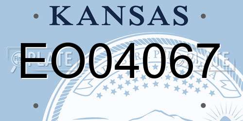 EO04067 Kansas License Plate