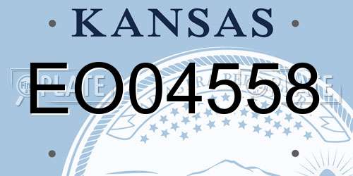 EO04558 Kansas License Plate