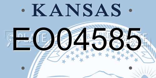 EO04585 Kansas License Plate