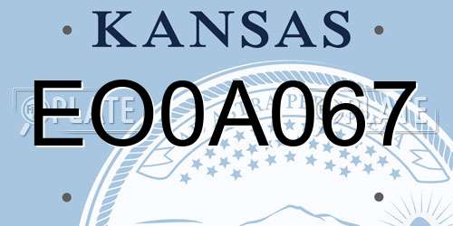 EO0A067 Kansas License Plate