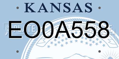 EO0A558 Kansas License Plate