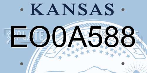 EO0A588 Kansas License Plate