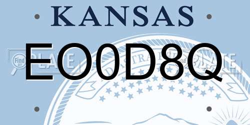 EO0D8Q Kansas License Plate