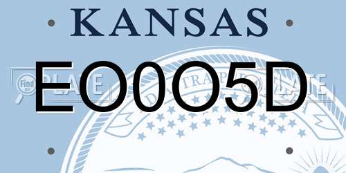 EO0O5D Kansas License Plate