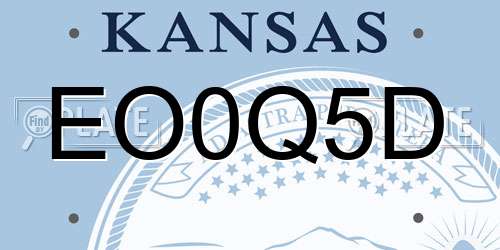 EO0Q5D Kansas License Plate