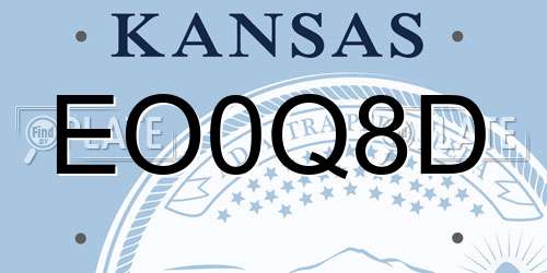 EO0Q8D Kansas License Plate