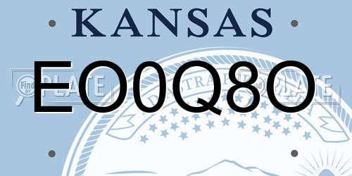 EO0Q8O Kansas License Plate