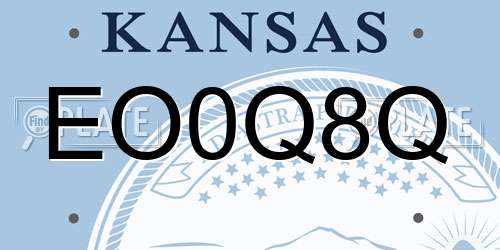 EO0Q8Q Kansas License Plate