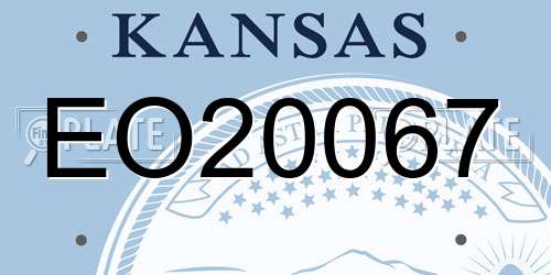 EO20067 Kansas License Plate