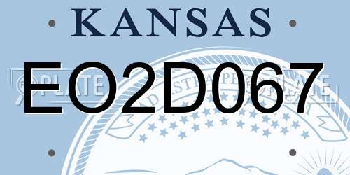 EO2D067 Kansas License Plate
