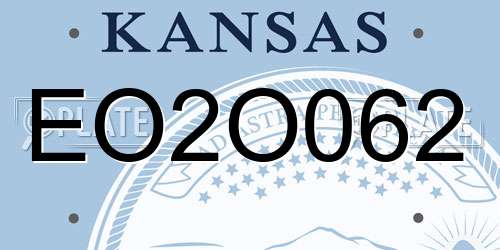 EO2O062 Kansas License Plate