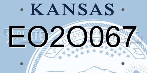 EO2O067 Kansas License Plate