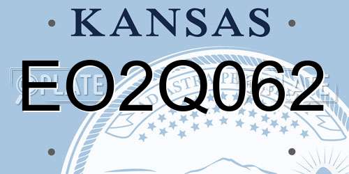 EO2Q062 Kansas License Plate