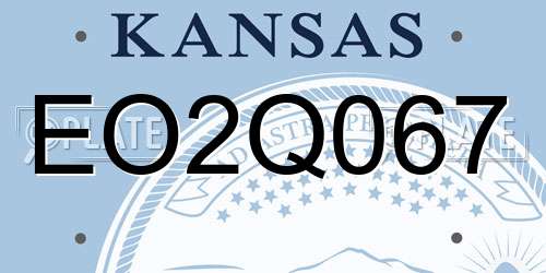 EO2Q067 Kansas License Plate