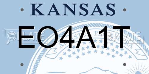EO4A1T Kansas License Plate