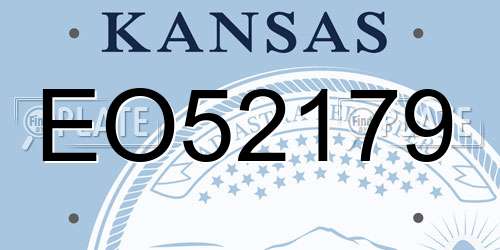 EO52179 Kansas License Plate