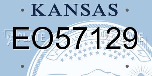 EO57129 Kansas License Plate
