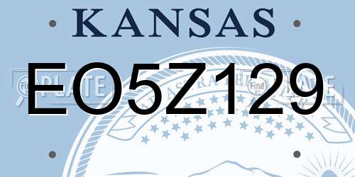 EO5Z129 Kansas License Plate