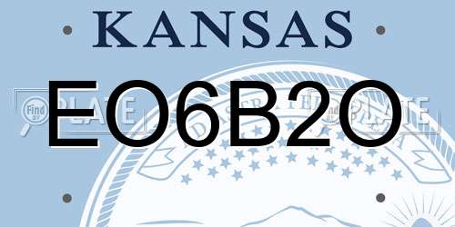EO6B2O Kansas License Plate