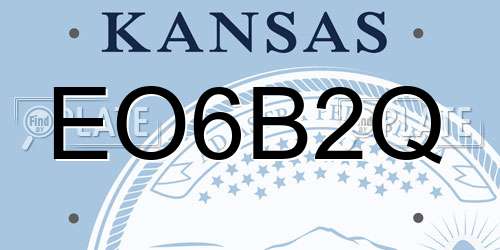 EO6B2Q Kansas License Plate
