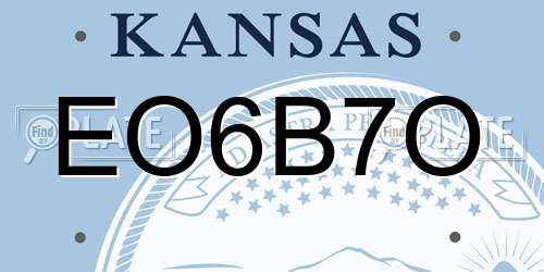 EO6B7O Kansas License Plate
