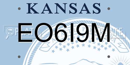 EO6I9M Kansas License Plate