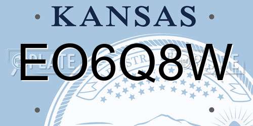 EO6Q8W Kansas License Plate