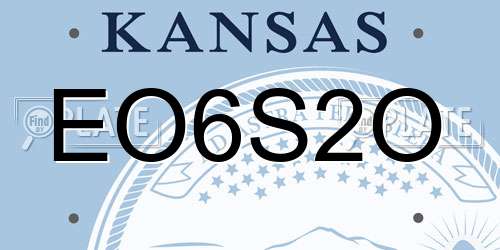 EO6S2O Kansas License Plate
