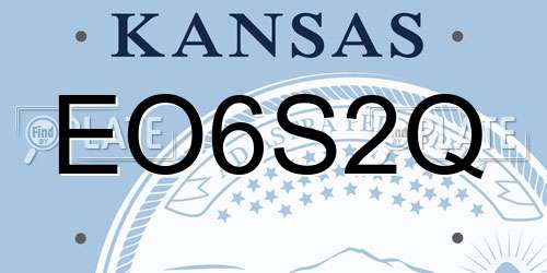 EO6S2Q Kansas License Plate