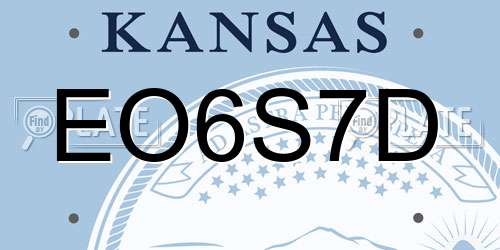EO6S7D Kansas License Plate