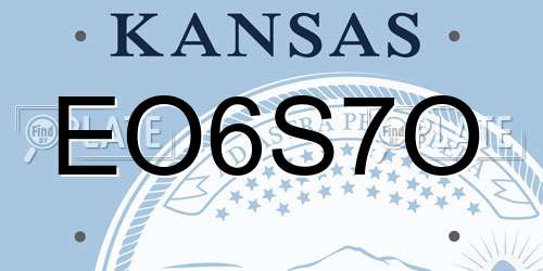 EO6S7O Kansas License Plate