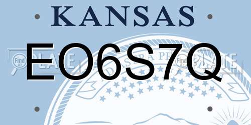 EO6S7Q Kansas License Plate