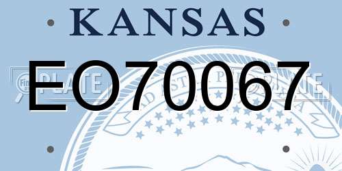 EO70067 Kansas License Plate