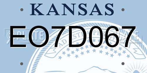 EO7D067 Kansas License Plate