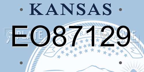 EO87129 Kansas License Plate